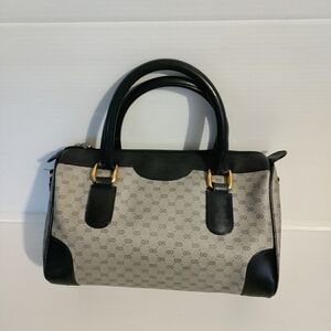 GUCCI 70s Vintage Boston Bag – Blue GG Monogram Leather Handbag